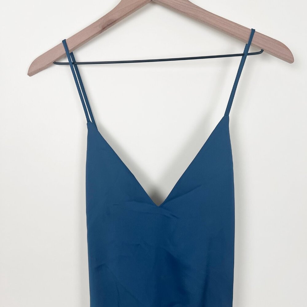 Anthropologie L'Academie Silky Zadie Bodysuit Blouse Tank Top Shirt Draped Sexy - Picture 6 of 13